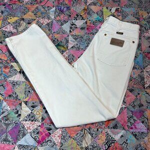 Wrangler 936 White Denim Slim Fit Cowboy Cut Jeans 936WHI Mens 31x34 Made In USA